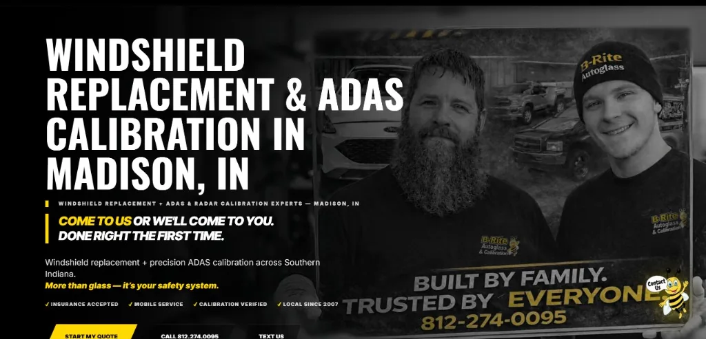 B-Rite Autoglass website example