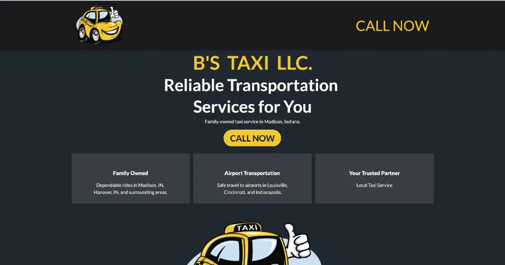 B's Taxi website example