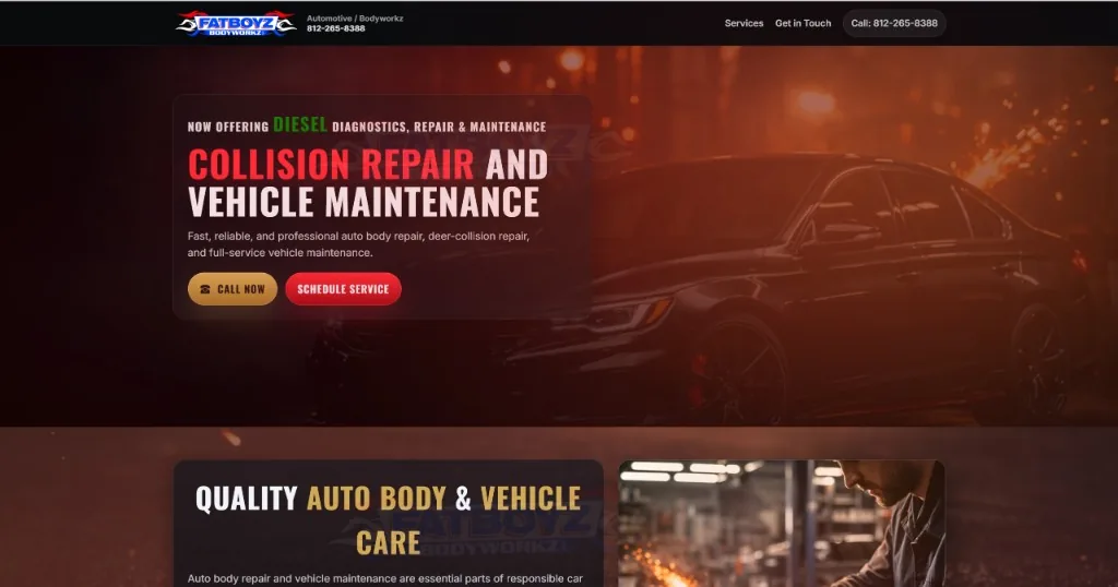 Fatboyz Automotive website example