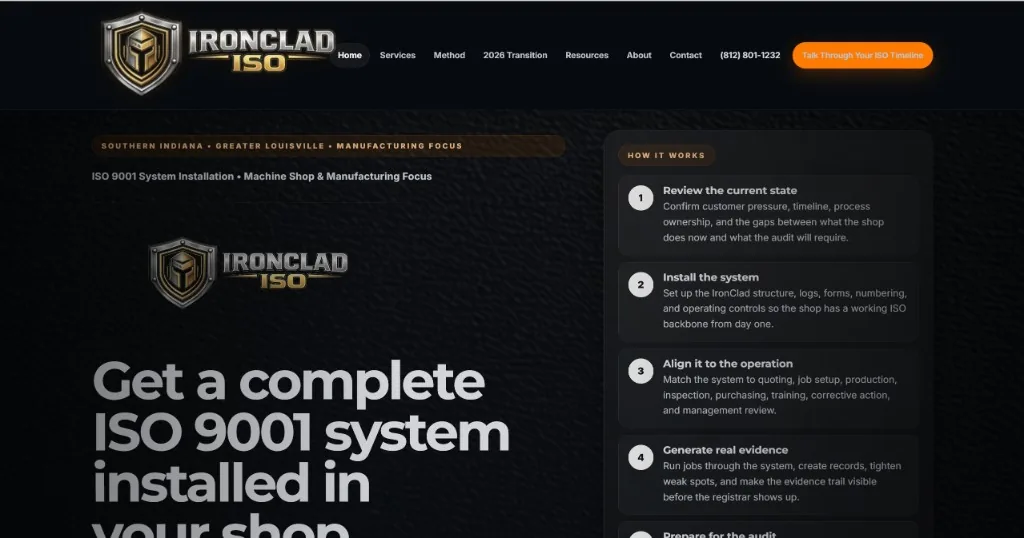 Ironclad ISO website example
