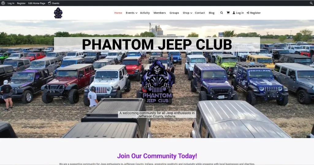 Phantom Jeep Club website example